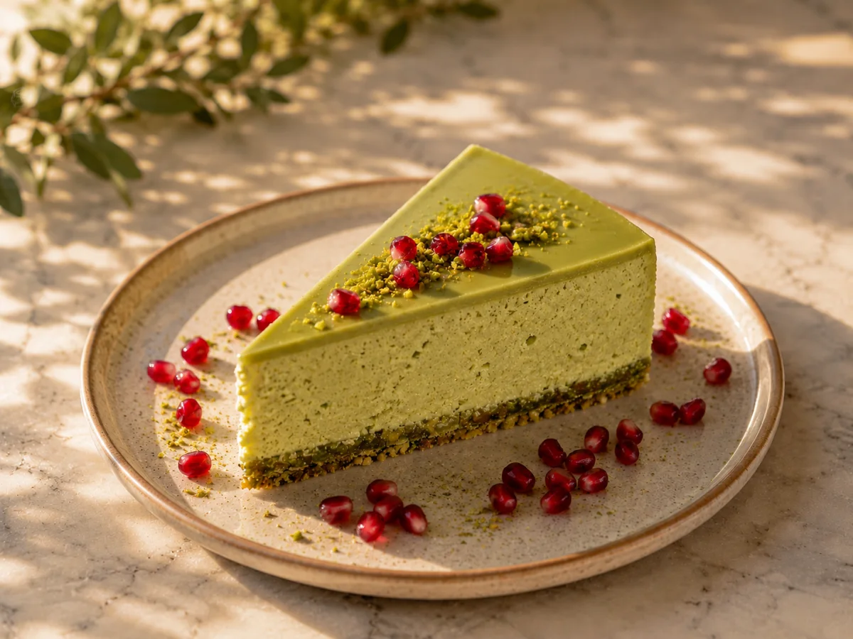 Pistachio Pomegranate Cheesecake